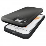 Wholesale iPhone 7 Card Holder Hybrid Case (Space Gray)